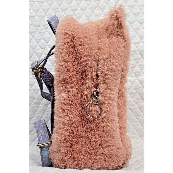 UnderOneSky Girls Soft Plush Mini Backpack Unicorn Adjustable Iridescent Straps - Picture 7 of 16